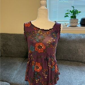 Maurices Purple Floral Tank Top